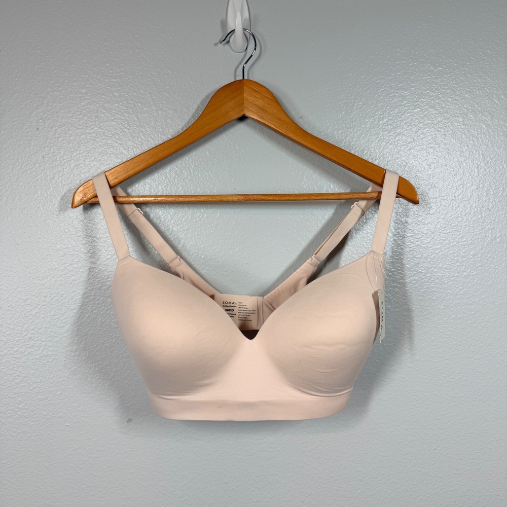 NEW Soma Bra Women 36DD Enbliss Wireless 570252912 Padded Adjustable Porcelain